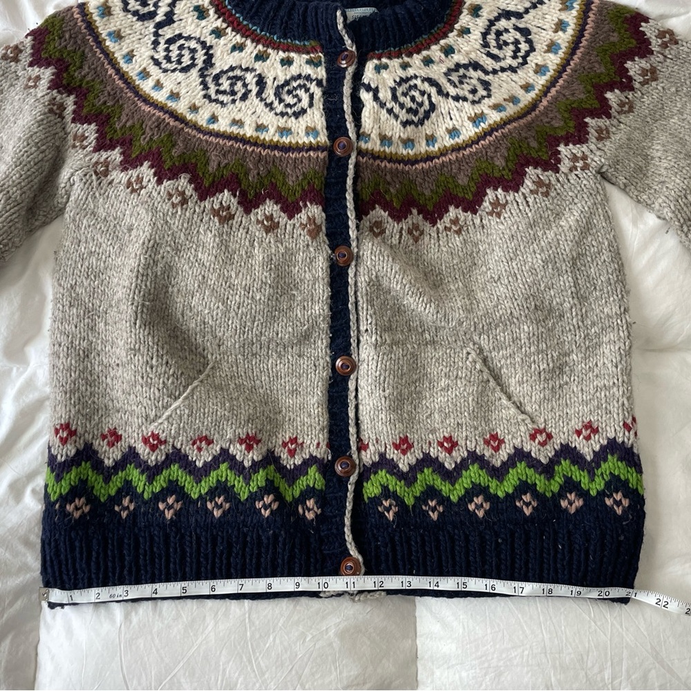 Vintage Handmade Sisandina 100% Natural Wool Sweater - Picture 14 of 14
